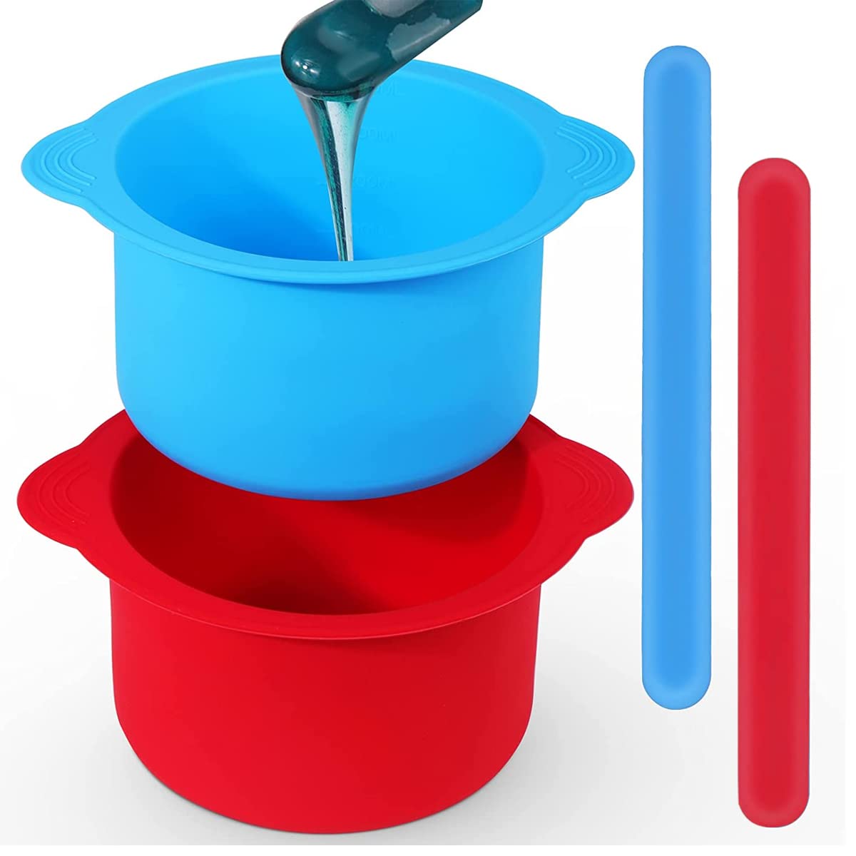 MAYCREATE 2pcs Silicone wax bowl, Wax Pot Replacement Reusable for Wax Warmer with 2 Stirring Sticks, Wax Warmer Silicone Bowl Compatible with 14oz-16oz Electric Waxing Kits, Style A MAYCREATE 2pcs Silicone wax bowl, Wax Pot Replacement Reusable for Wax Warmer with 2 Stirring Sticks, Wax Warmer Silicone Bowl Compatible with 14oz-16oz Electric Waxing Kits, Style A
